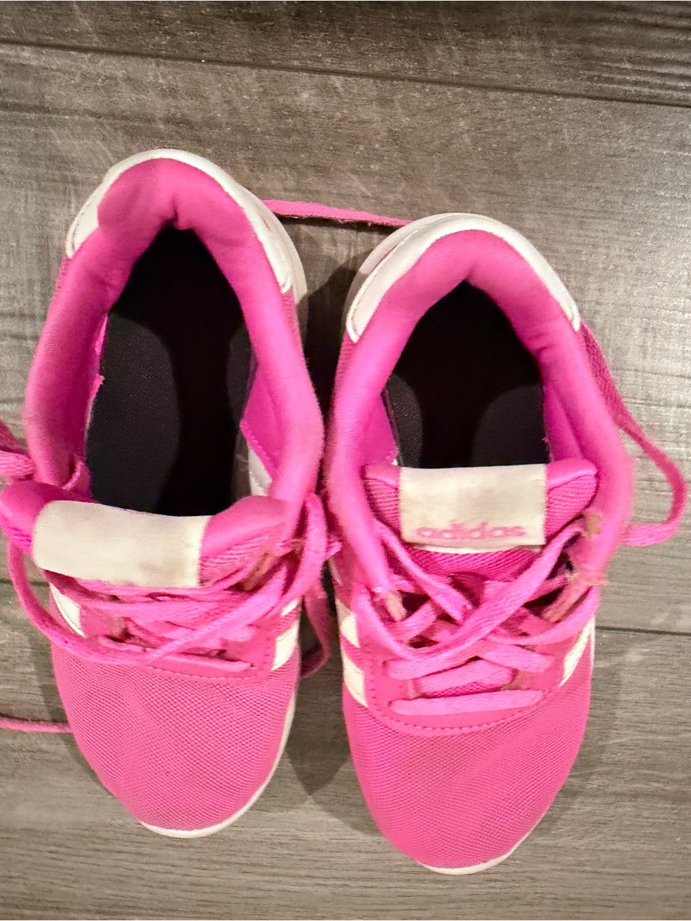 Adidas Kids Hot Pink and White Sneakers size 12 - Picture 2 of 4